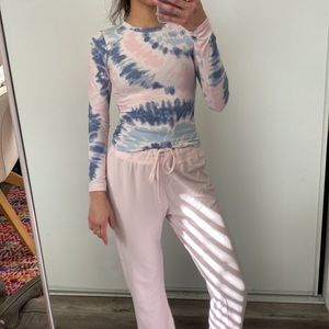 No Boundaries XS Pink, White and Blue tie dye long sleeve